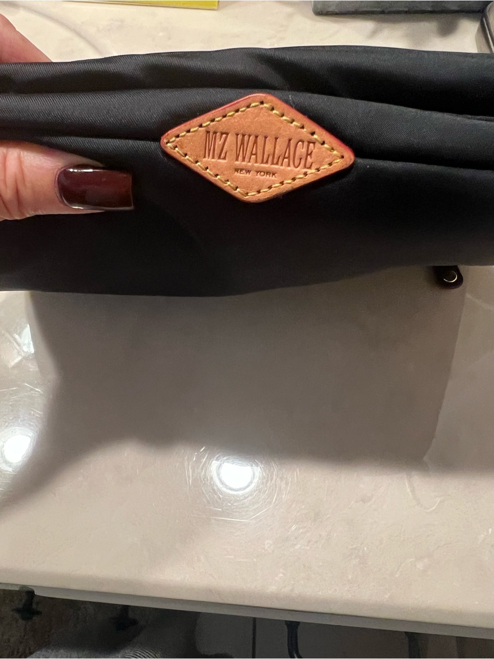 MZ Wallace Large Tribeca Bedford Nylon Crossbody BLACK with Gold Hardware - Picture 8 of 10